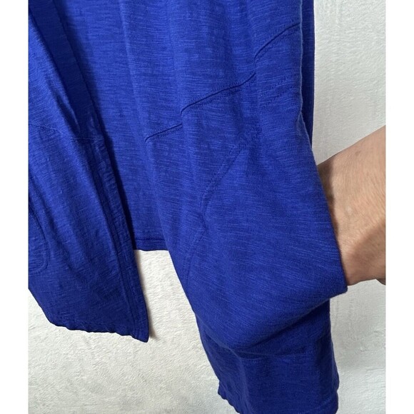 Clara Sun Woo Jacket Size S Royal Blue Drape Open Front Lagenlook Oversized - Picture 5 of 10